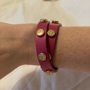 Pink Tory Burch wrap bracelet